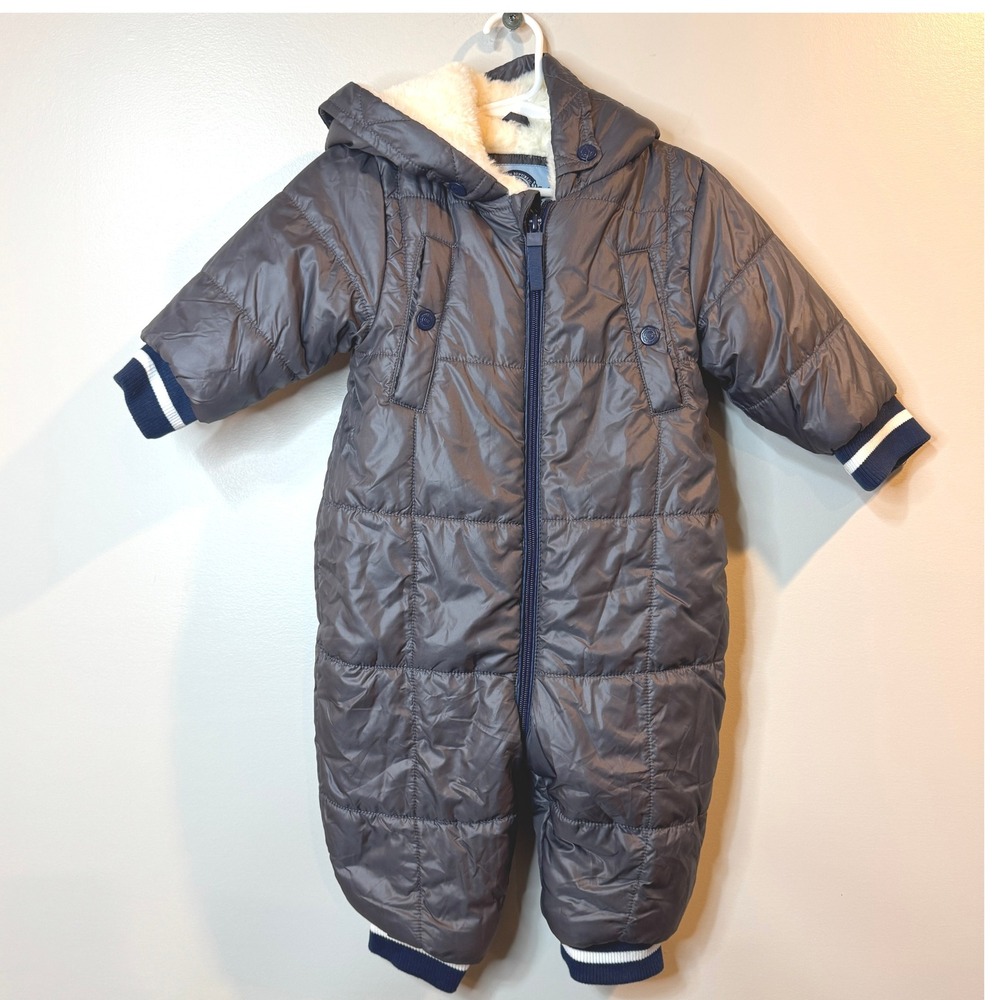 Urban Republic Gray Puffer Snowsuit Baby 18M‎ Winter Warm Sherpa Lined
